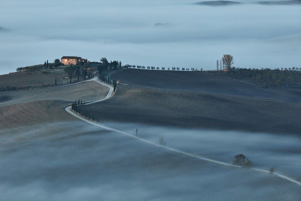 Tuscany just before sunrise