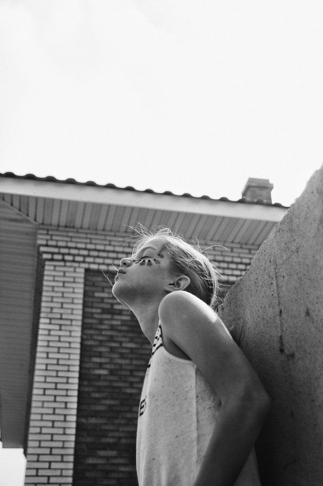 black and white