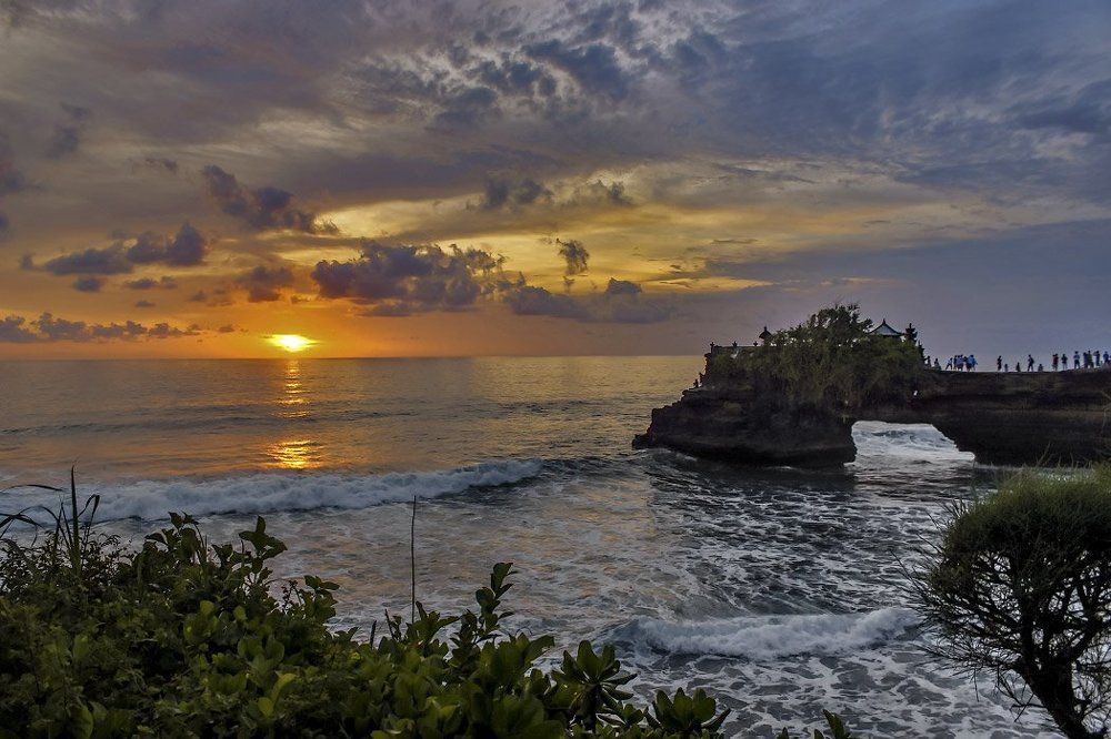 Sunset over the complex Tanah Lot