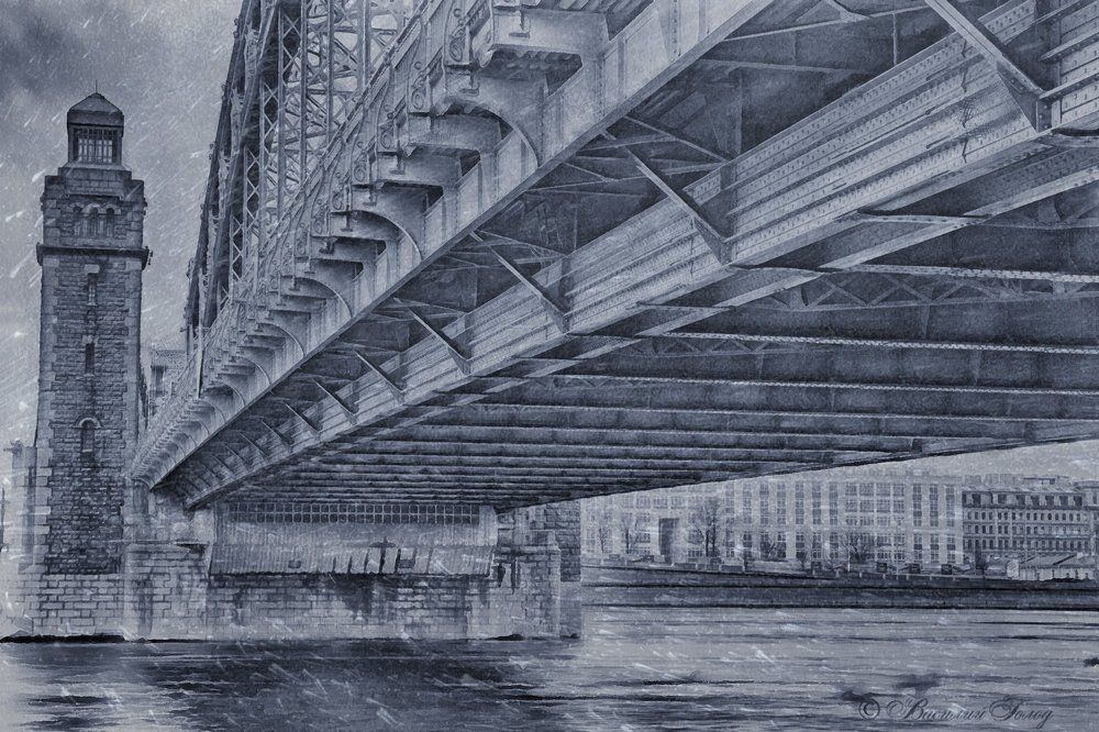 Мост Петра Великого в Санкт-Петербурге.
