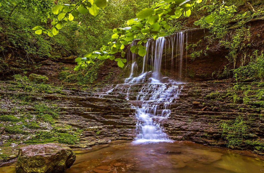 The stream is fast and bright