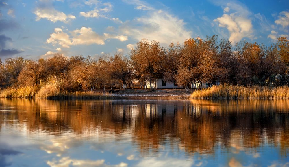 Вечер на озере.