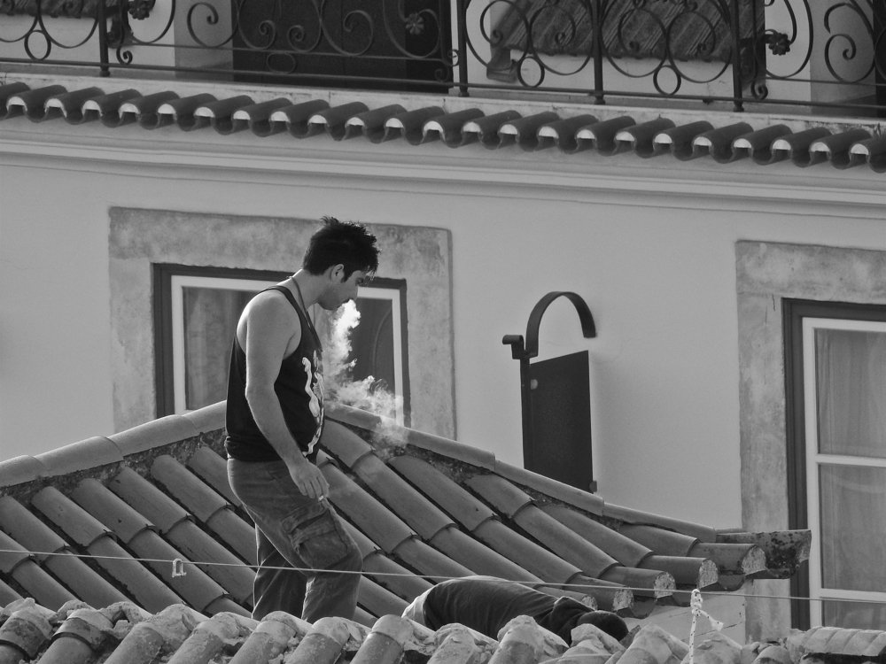 The smoker on the roof