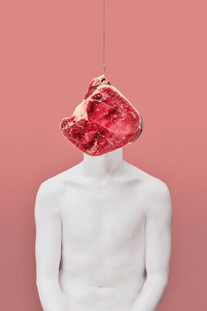 Мясо на крючке. Meat on the hook.