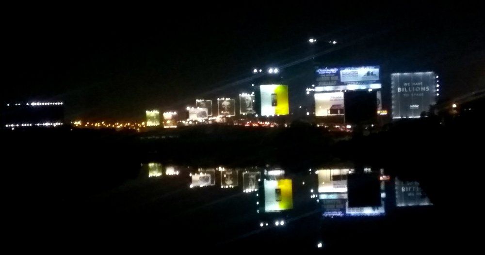 Reflections of night light of Mumbai