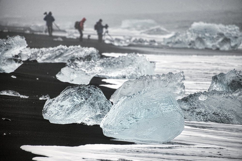 Съемка льдинок в тумане