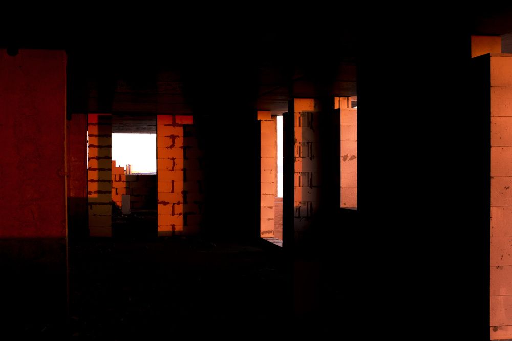 Suprematism of red rectangles