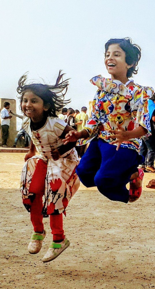 Children at  golconda fort hyderabad