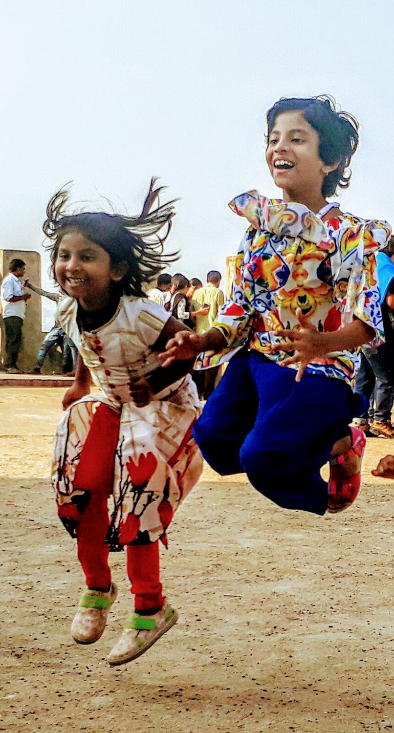 Children at  golconda fort hyderabad