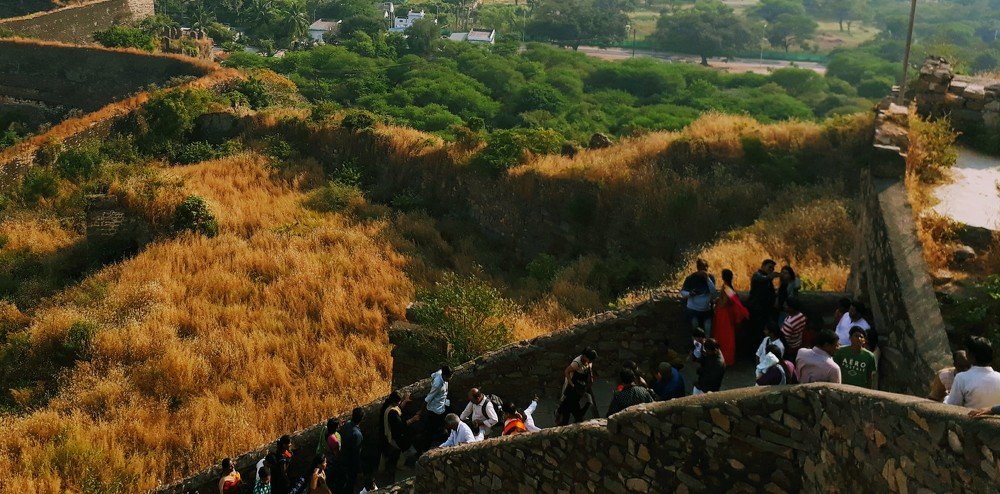 People at golconda fort