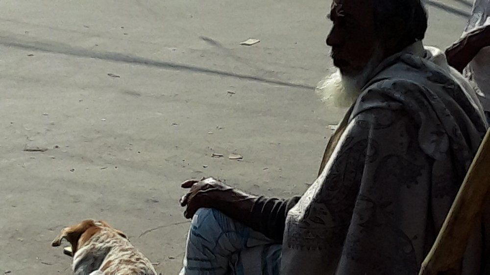 Old man seeting