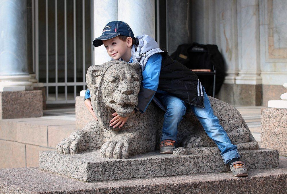 Boy and lion