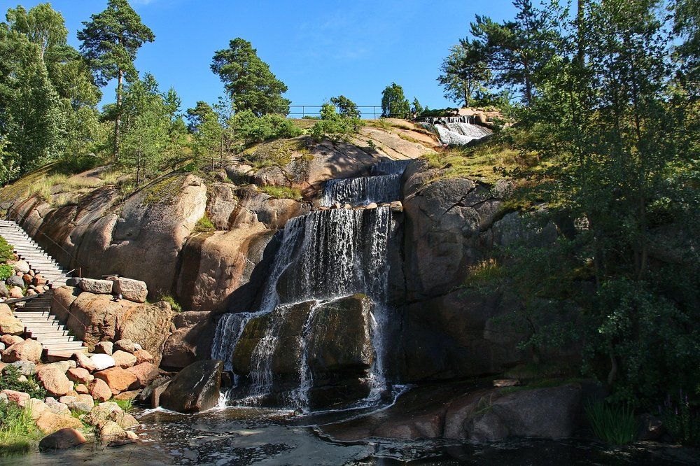 Водопад в парке Сапокка