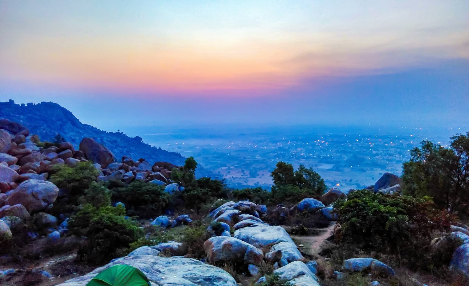 Moments before sunrise.