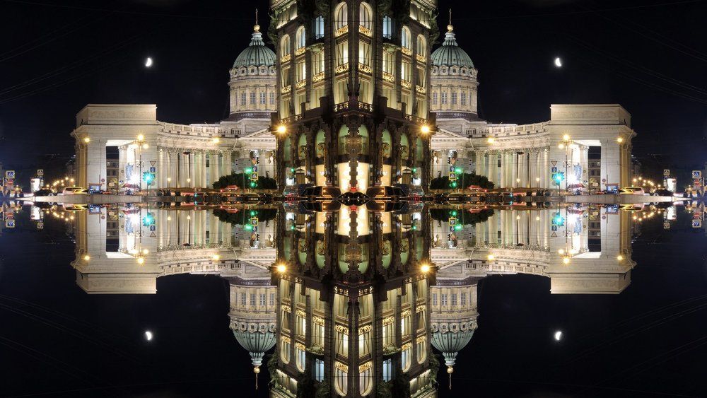 Казанский собор в Санкт-Петербурге. Серия-Отражение.