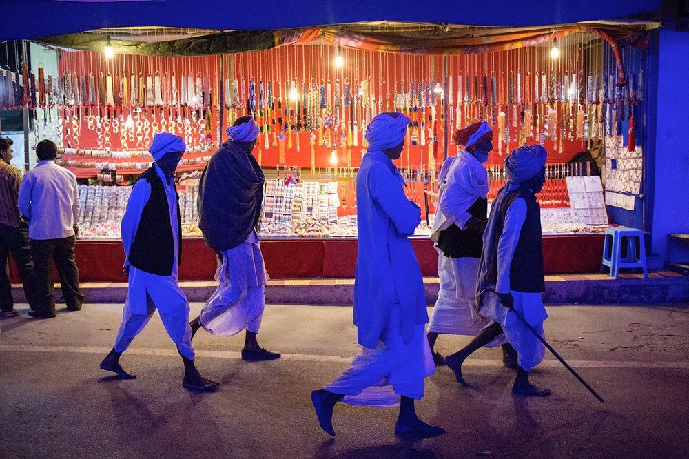 blue men of pushkar