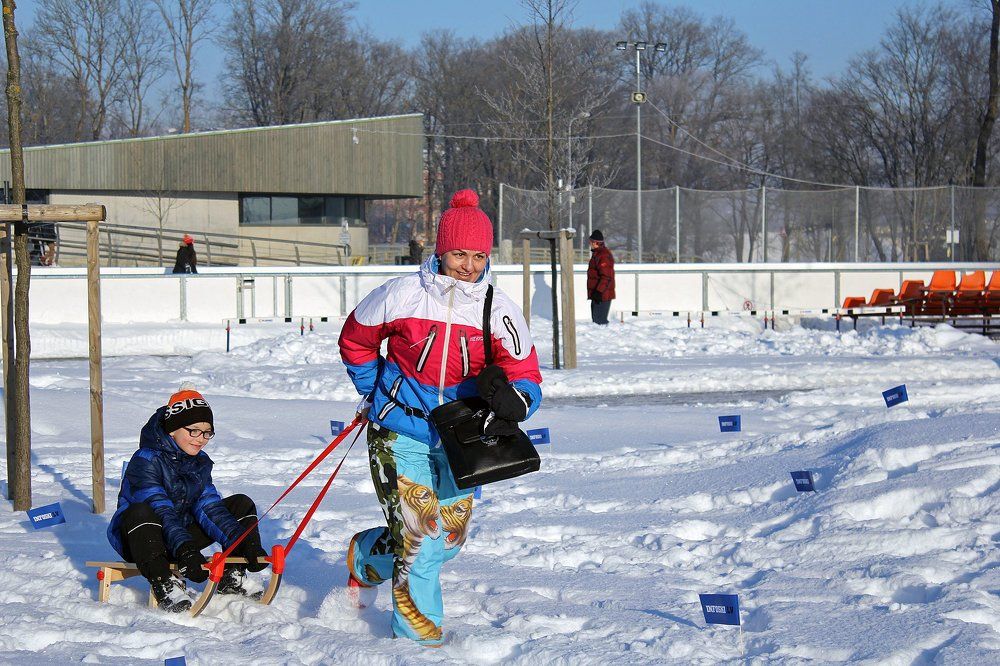 Катание на санках...