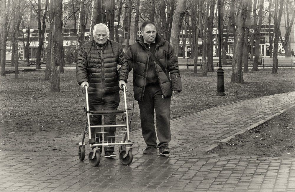 на прогулке