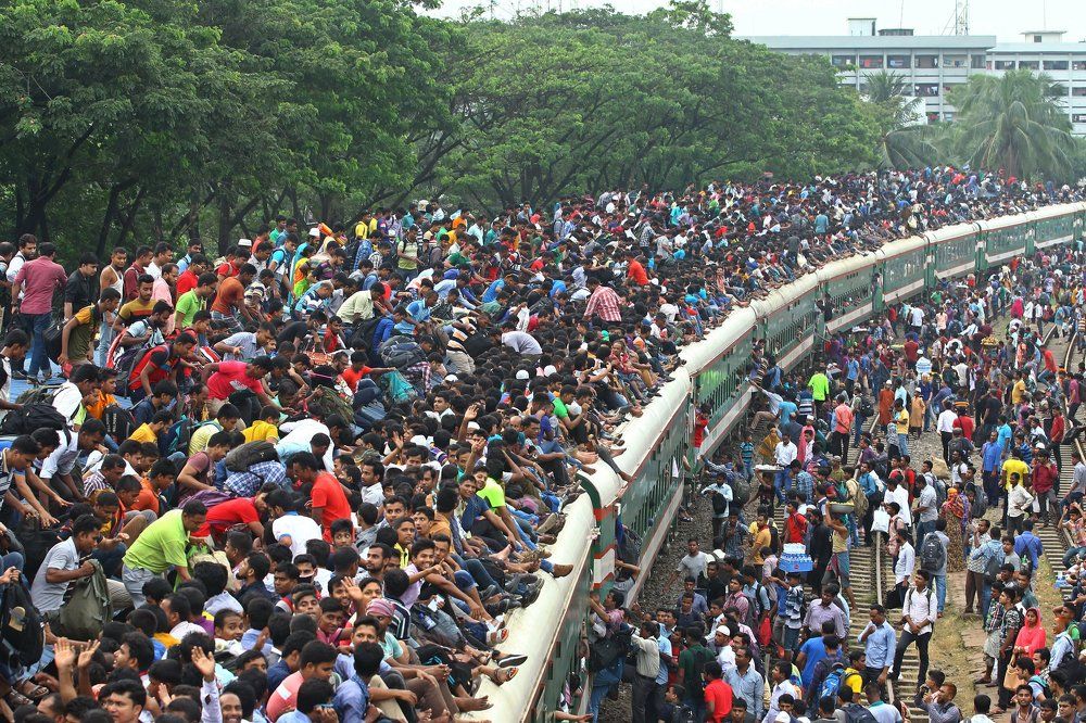 People Brave Risk For Moment Of  Journey