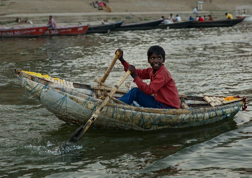 продавец на лодке