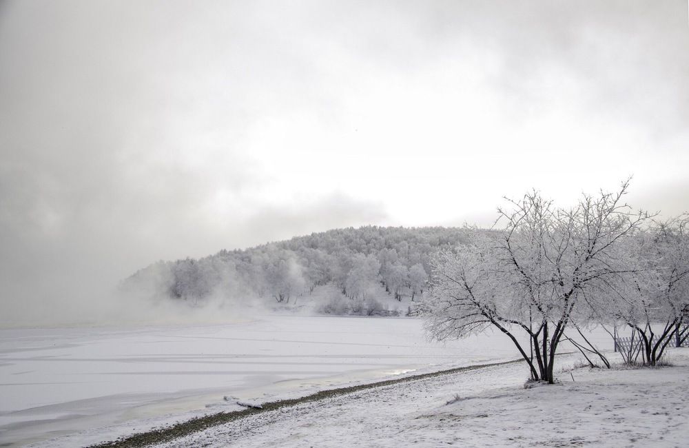 Утро на пляже Якоби. Город Иркутск.