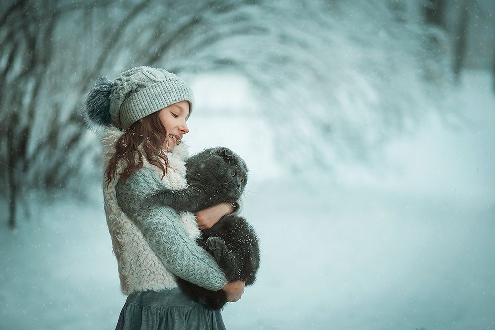 Алинка с котиком