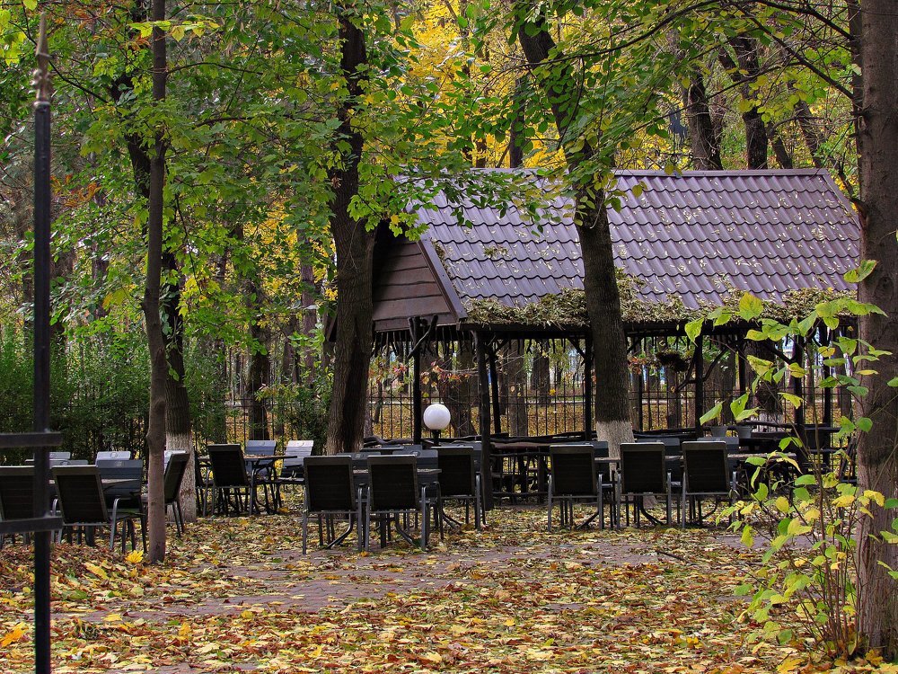 Летняя площадка в золотую осень.