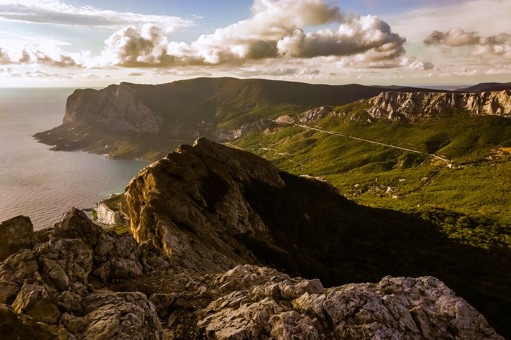 закат на горе