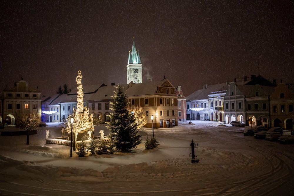 Zacharias Square from Hradec, Telč, Czech Republic