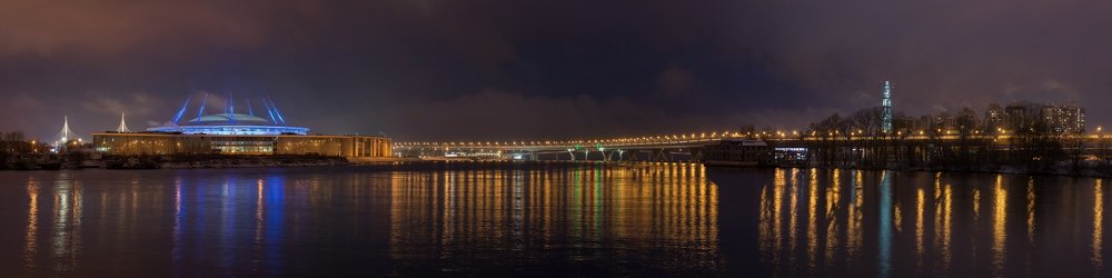 Панорама с Елагина ночь