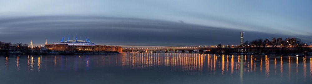 Панорама с Елагина вечер