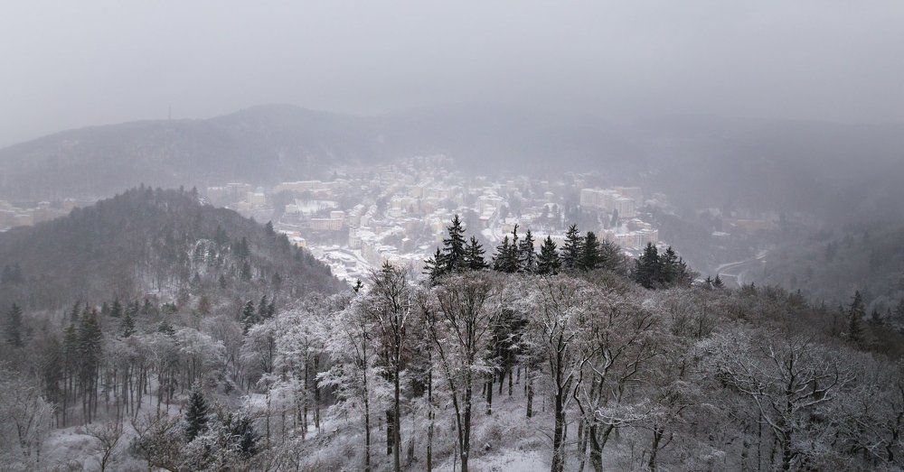 Карловы Вары в снегу