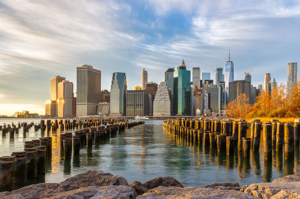 Манхэттен в лучах заходящего солнца