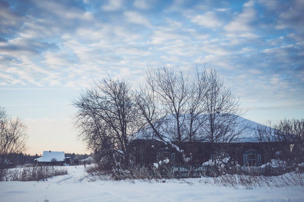 Зимнее утро в деревне