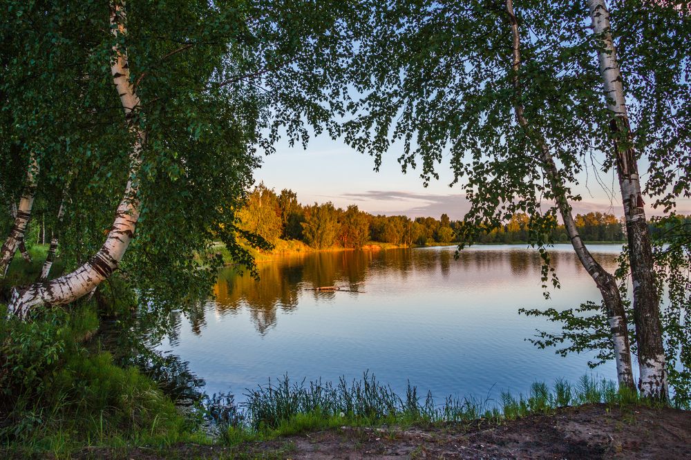 Закат над озером Техас