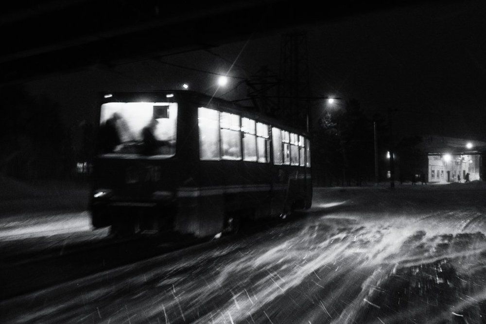 уходящий трамвай