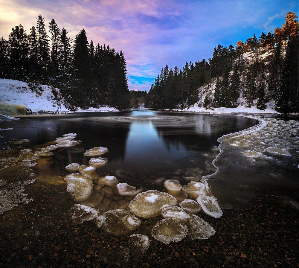 Freezing river