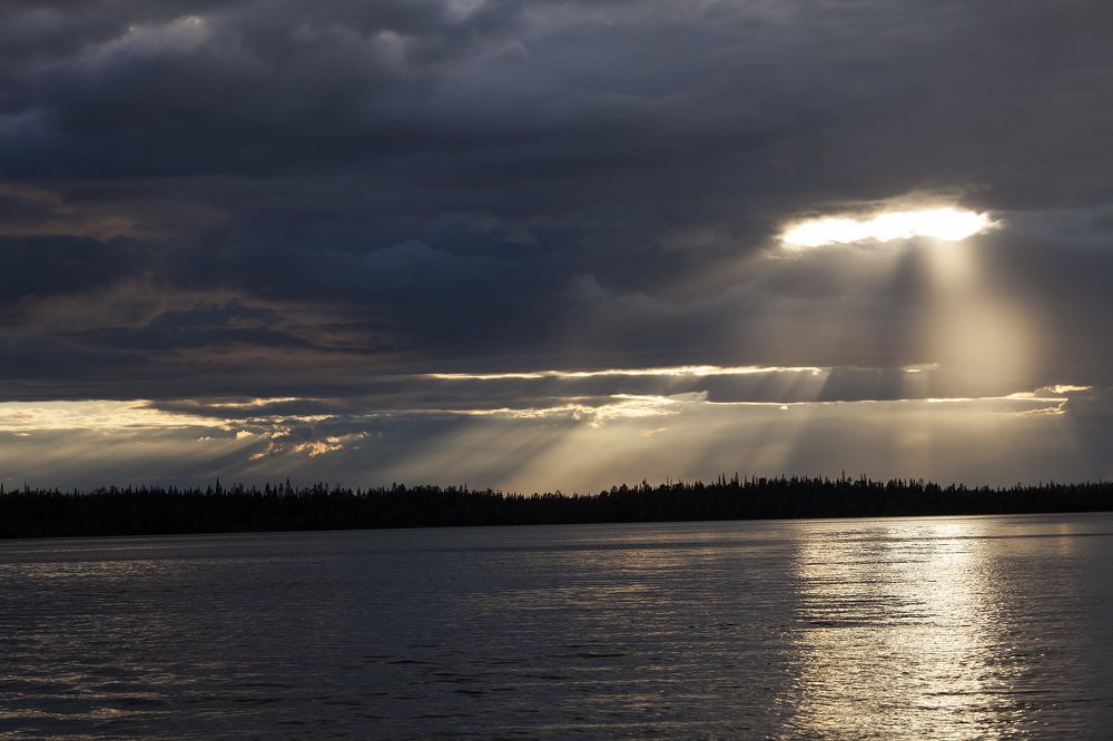 Through storm clouds ...