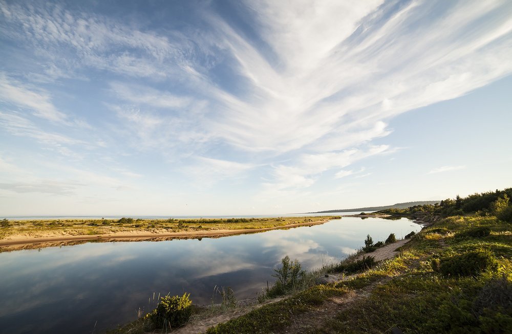 The confluence of the Black River in the White Sea