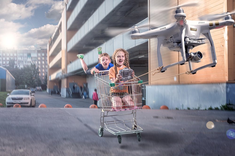 Полёт квадрокоптера