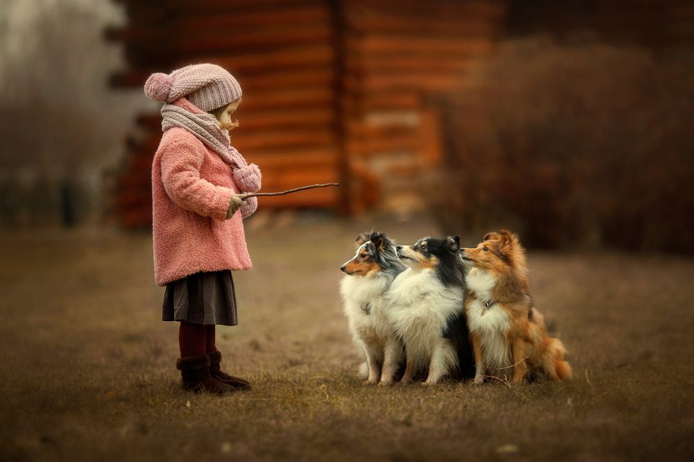 Маленькая дрессировщица.