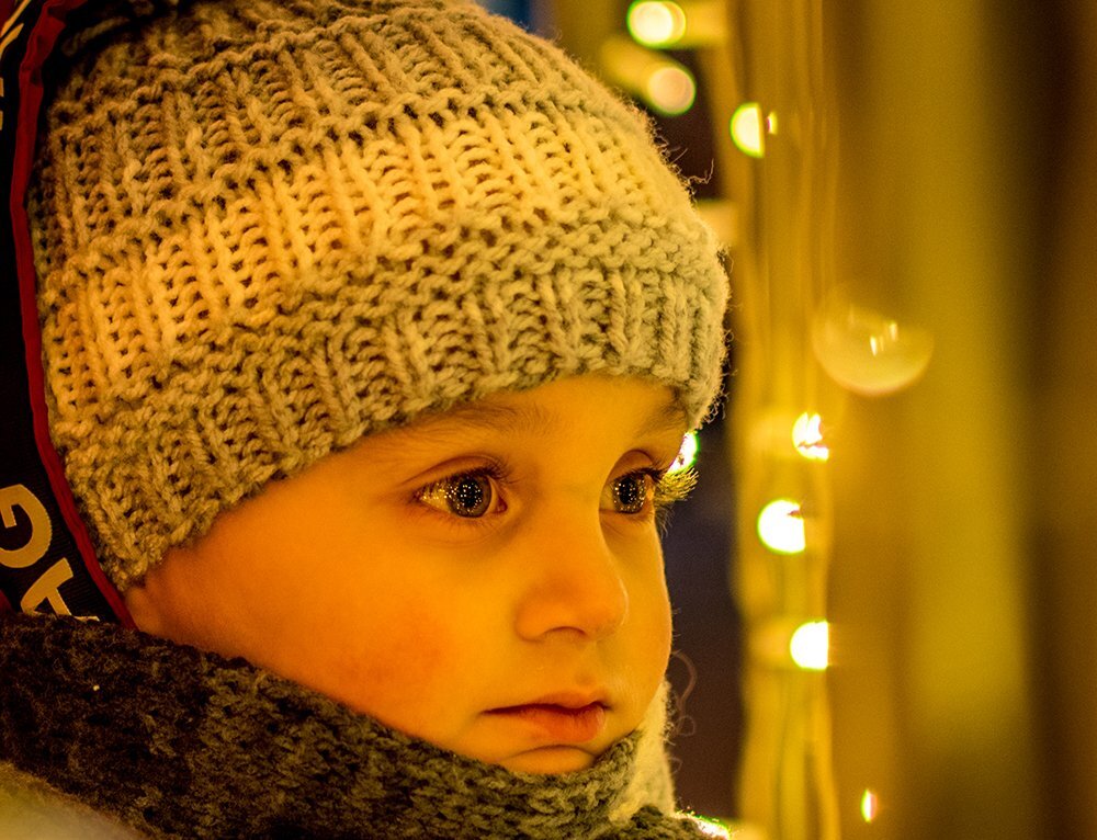All the lights in his eyes