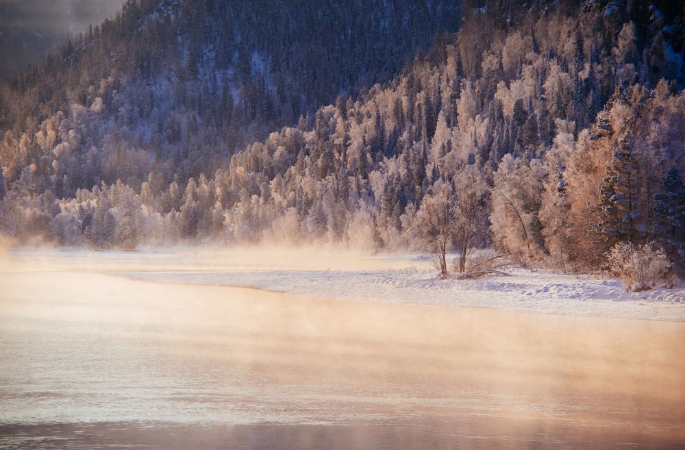 Река Бия. Утреннее солнце