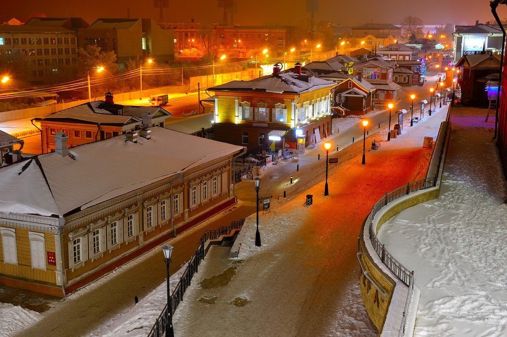 Вечерний зимний иркутск