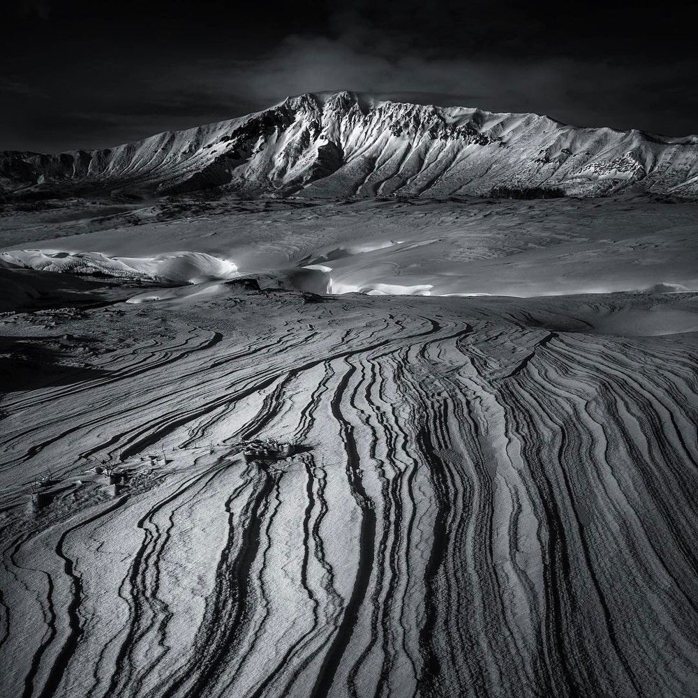 Кальдера вулкана Узон зимой