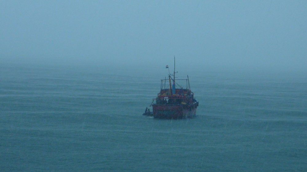 Boat in storm