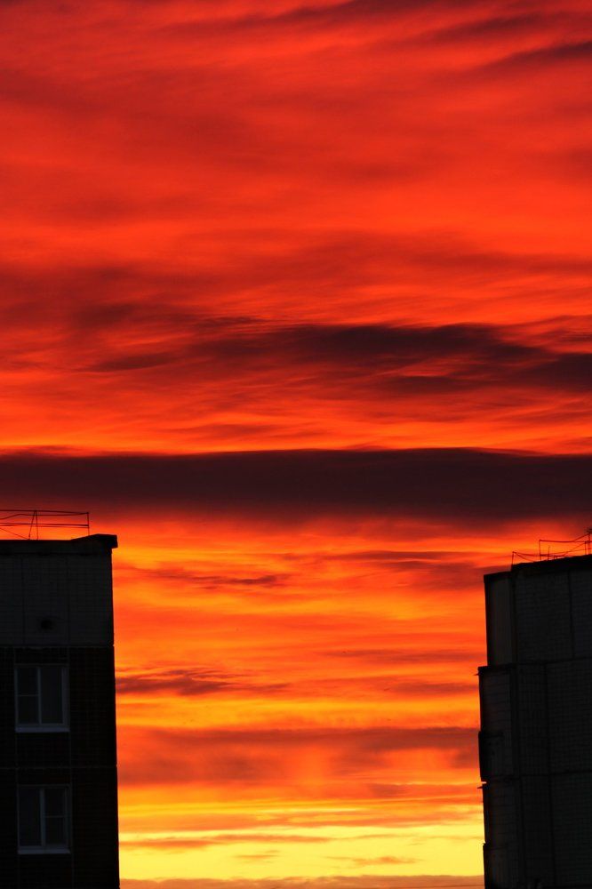 Огненный закат.