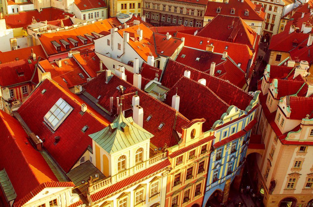 Red roofs of Prague