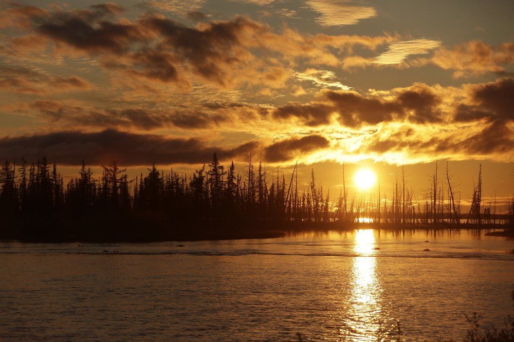 Закат на реке Танда