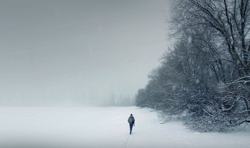 Зима на озере